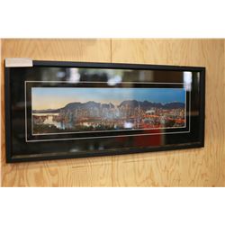 FRAMED VANCOUVER PANORAMIC PICTURE, AND ARTIST VANCOUVER BOOK