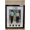 Image 1 : FRAMED PHOTO OF TIGER WOODS AND JACK NICKLAUS, MATTED WITH COLLECTIBLE COURSE PINS