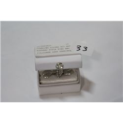 STERLING SILVER 925 ART NOUVEAU STYLE RING AND FILLIGREE LEAF EARRINGS