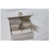Image 2 : STERLING SILVER 925 ART NOUVEAU STYLE RING AND FILLIGREE LEAF EARRINGS