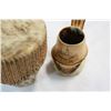 Image 3 : ANIMAL HIDE DRUM AND WOOD CARVED MUG