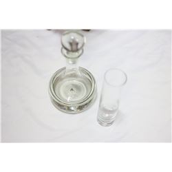 MODERN CRYSTAL DECANTER AND VASE