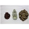 Image 1 : TWO BUDHA FIGURES AND FROG
