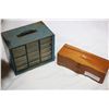 Image 1 : ORGANIZER OF JEWELLRY MAKING SUPPLIES AND WOOD JEWELLRY BOX WITH WATCHES AND COINS