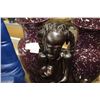 Image 2 : TWO SPECKLED DESIGNER VASES WOOD FIGURE AND WHITE CAPS FINGER