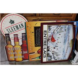 6 VINTAGE CARDBOARD ADVERTISEMENTS