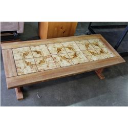 TEAK TILE TOP COFFEE TABLE