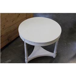 ROUND WHITE 2-TIER ENDTABLE