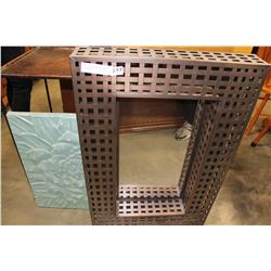 METAL GRID FRAMED MIRROR AND METAL WALL ART