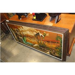 MID CENTURY MODERN ILLUMINATED CLOCK PAINTING