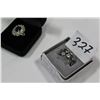 Image 2 : STERLING ACQUA MARINE LADIES RING AND RHINESTONE DIANA STYLE RING