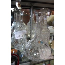 THREE CRYSTAL DECANTERS