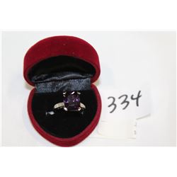14KT WHITE GOLD AMETHYST DINNER RING