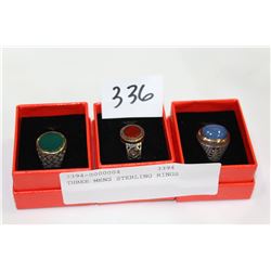 THREE MENS STERLING RINGS