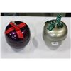 Image 2 : TWO APPLE CONTAINERS WITH JEWELLRY