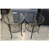 Image 1 : PAIR OF MODER IKEA GLASS TOP ENDTABLES
