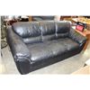 Image 1 : BLACK LEATHER PILLOW BACK SOFA