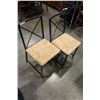 Image 1 : TWO WICKER SEAT METAL FRAME DINING CHAIRS