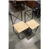 Image 2 : TWO WICKER SEAT METAL FRAME DINING CHAIRS