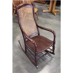 VINTAGE CANE BACK BACK ROCKING CHAIR