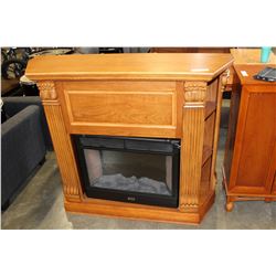 OAK FIREPLACE MANTLE WITH ELECTRIC FIREPLACE INSERT
