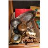 Image 2 : TRAY OF VINTAGE COPPER AND BRASSWARES ETC