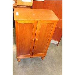 OAK DVD CABINET WITH SWING OUT DOORS