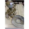 Image 2 : ORNATE POTTERYHOT WINE DISPENSER AND GLASSES AND CHIP AND DIP PLATTER