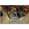 Image 2 : FOUR BLACK LEATHER AND METAL BAR STOOLS