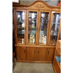 2-PIECE OAK CHINA CABINET