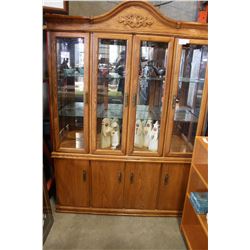 2-PIECE OAK CHINA CABINET