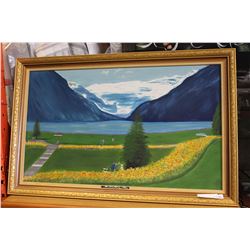 GILT FRAMED LAKE LOUISE PAINTING