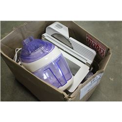 TOTE OF KITCHEN APPLIANCES