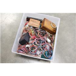 TOTE OF BANGLES JEWELLRY AND WALLETS