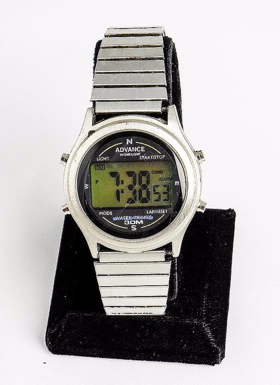 men's digital watch with stretch band