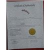 Image 2 : 1.50CT GARNET & DIAMOND RING, 5 ROUND GARNETS & 2 DIAMONDS. INCLUDES $400 CERTIFICATE