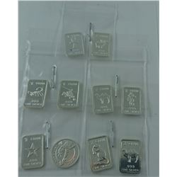 10X .999 SILVER ART ROUND & BARS VARIOUS MOTIFS, TAX EXEMPT