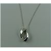 Image 1 : ONE 14KT WHITE GOLD DIAMOND SET PENDANT MADE IN BOLD AND MODERN MARQUISE SHAPED DESIGN. TWO