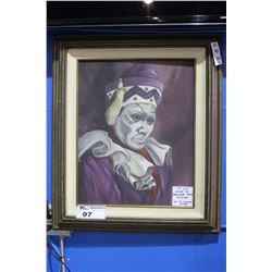 OIL PAINTING TITLED 'CLOWN' SIGNED BY REGISTERED ARTIST DUDIAK