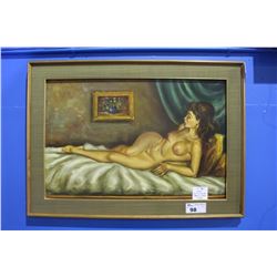 FRAMED OIL PAINTING TITLED 'NUDE' SIGNED L. DINO