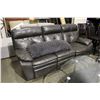 Image 2 : LEATHER RECLINING SOFA WITH THROW CUSHION