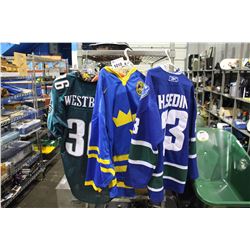 2 HOCKEY JERSEYS CANUCKS, SWEDISH NATIONAL AND 1 FOOTBALL JERSEY