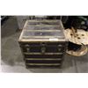 Image 1 : VINTAGE SQUARE WOOD AND METAL TRUNK