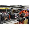 Image 1 : SHELF LOT WITH TERMINATOR JUMP STARTER, SMALL TOOLBOX AND 2 JERRY CANS