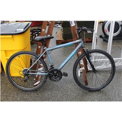 HUFFY BLUE AND GREY MOUNTAIN BIKE