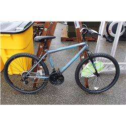 HUFFY BLUE AND GREY MOUNTAIN BIKE