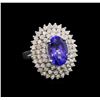 14KT White Gold 4.46 ctw Tanzanite and Diamond Ring