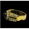 Image 2 : 2.16 ctw Sapphire and Diamond Ring - 14-18KT Yellow Gold