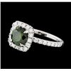 Image 1 : 1.88 ctw Green Diamond Ring - 14KT White Gold