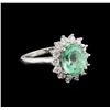 Image 1 : 2.92 ctw Emerald and Diamond Ring - 14KT White Gold